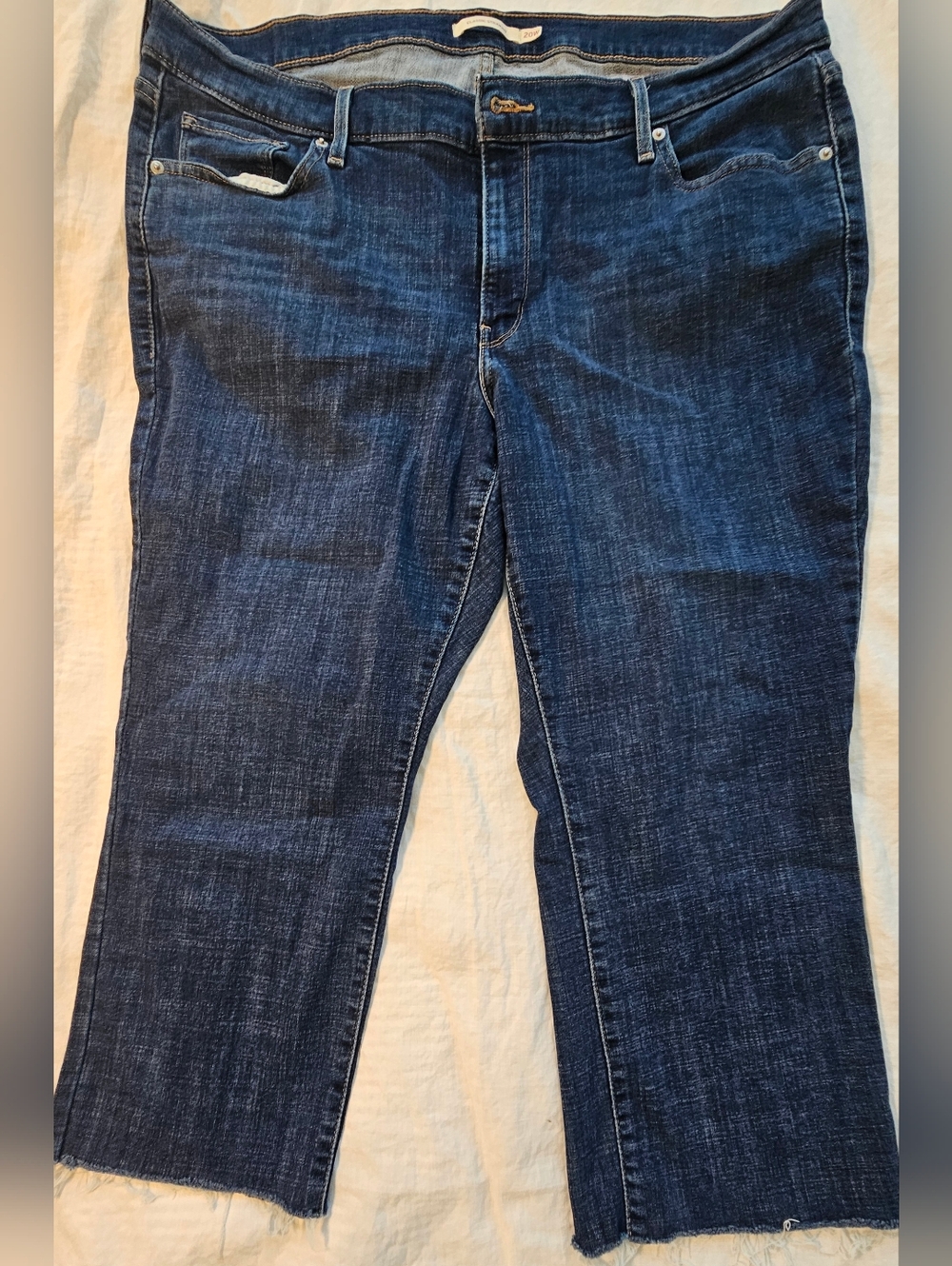 Womens Levis Dark Blue Denim Jeans Cropped
